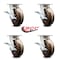 Service Caster 6 Inch Kingpinless High Temp Phenolic Wheel Swivel Caster Set with Brakes SCC SCC-KP30S620-PHRHT-SLB-4 - alternate 1